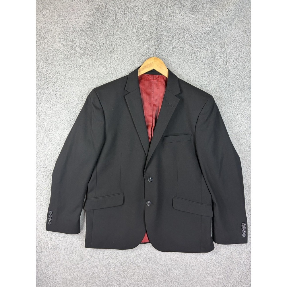 Billy London Blazer Mens 42 Short Black Stretch Two Button Notch Lapel Jacket
